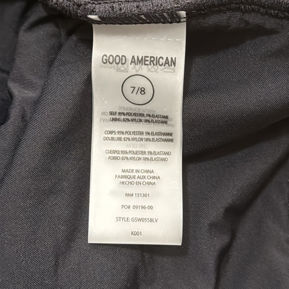 NWT Good American Always Fits Modern Tank Black One Piece Swimsuit Size 7/8 - Picture 7 of 8